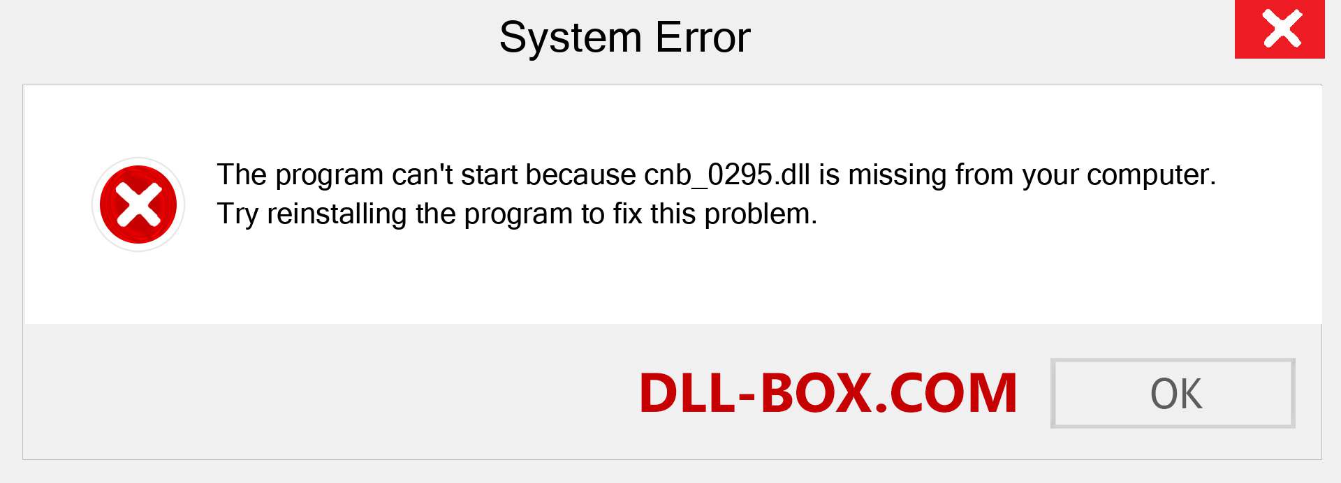  cnb_0295.dll file is missing?. Download for Windows 7, 8, 10 - Fix  cnb_0295 dll Missing Error on Windows, photos, images